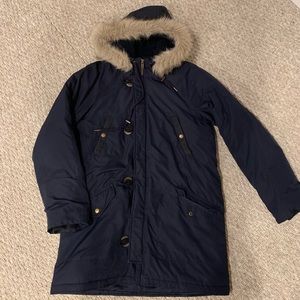 Jcrew size small navy blue winter parka!